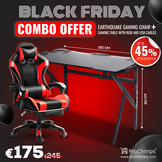 Combo Offer of Gaming Chair with RGB Gaming Desk