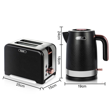 RAF Breakfast Set – 2 in 1 (Kettle + Toaster) Fast and time saving 1.7L capacity. Card Slot Design