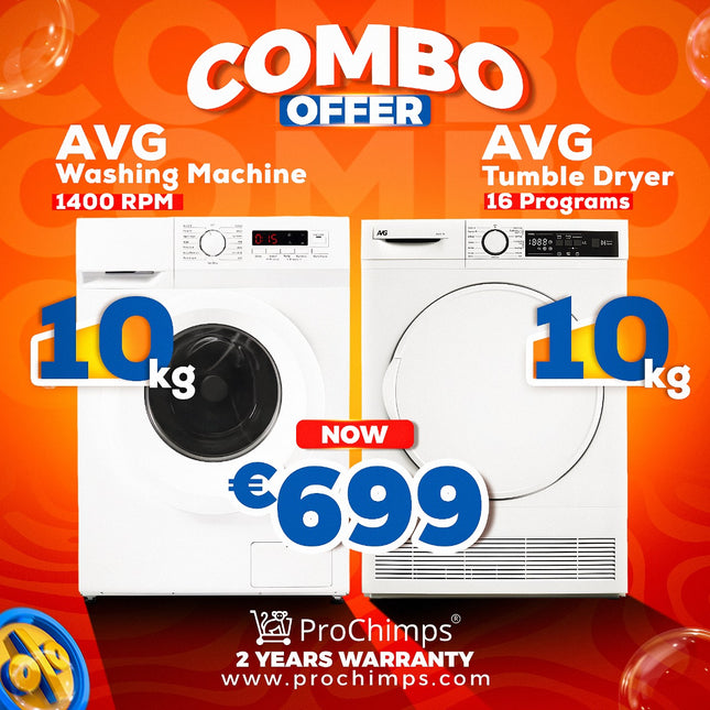 COMBO OFFER | AVG 10KG Tumble Dryer + AVG Washing Machine 10Kg