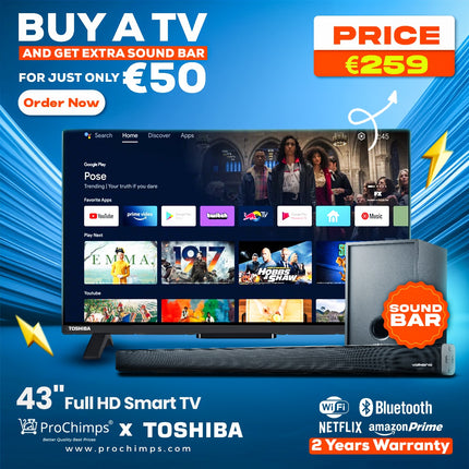 Toshiba 43" Full HD Smart TV | Android | Dolby Audio | HDR10 | Bluetooth