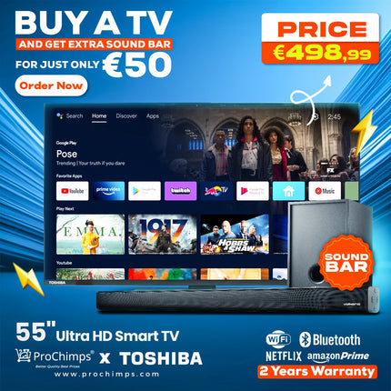 Toshiba 55" Android Quantum Dot Colour UHD TV