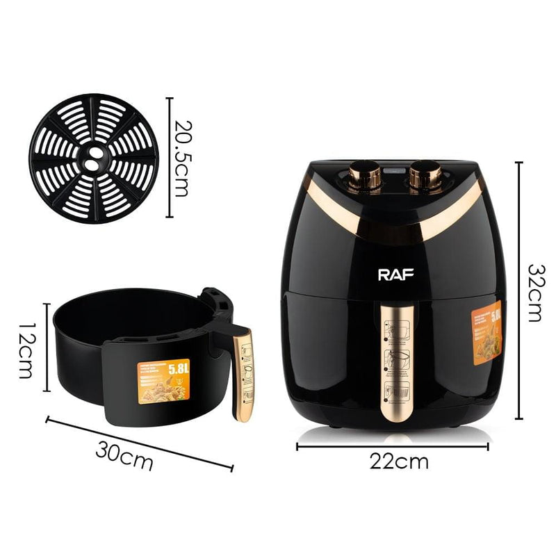 RAF Air Fryer 3xl - 5.8Litre Capacity | 1500W and High-Quality PP Material