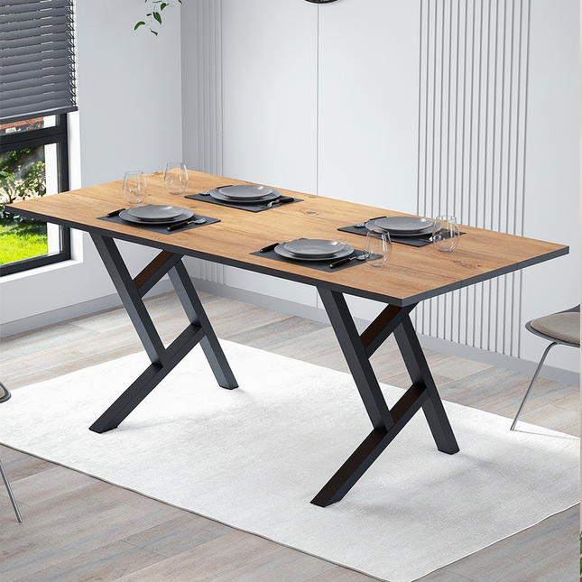 Oslo Dining Table with Star Shaped Legs 180×85 cm - Pine