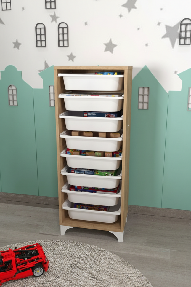 8 Baskets Multifunctional Dora Cabinet - Sapphire-Oak