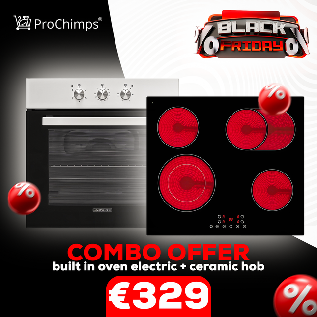 Combo Offer Glass Ceramic 4 Hob + Built-In Oven