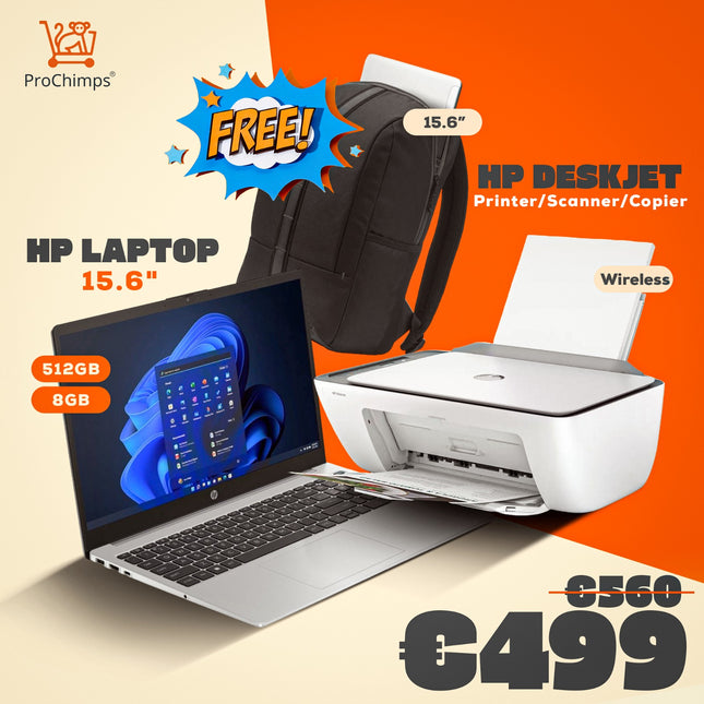 Combo Offer - HP Laptop, Wireless Printer, and Free HP Bag