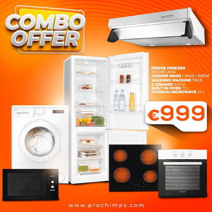 Combo Offer: Fridge, Cooker Hood, Washing Machine, Induction Hob, Built-in Oven & Microwave – Complete Kitchen Set