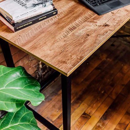 Classic Oak Office Desk with 1 Drawer, 147.3 x 119.4 x 73.7 cm, Durable Finish, Easy Assembly, Sturdy Design for Home and Office