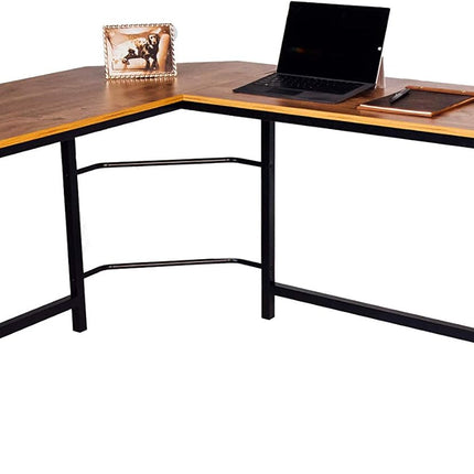 Classic Oak Office Desk with 1 Drawer, 147.3 x 119.4 x 73.7 cm, Durable Finish, Easy Assembly, Sturdy Design for Home and Office