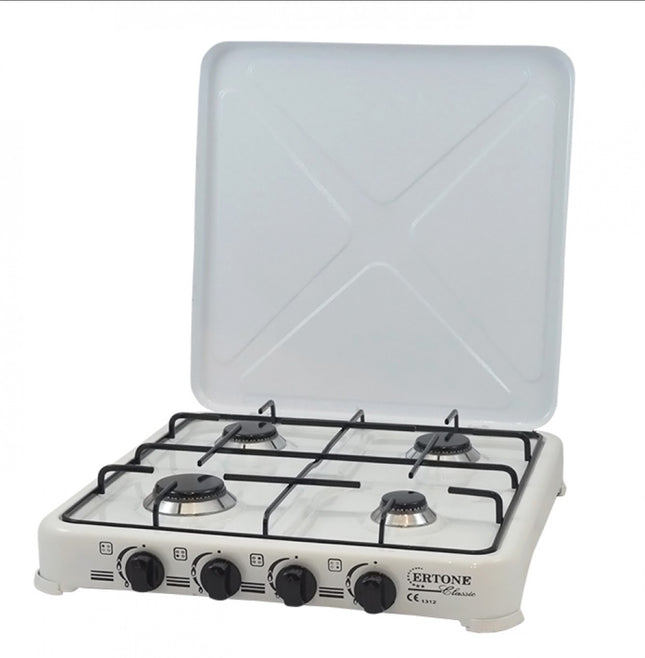 4 Burner Gas Hob 2.2kW - Iron with Enamel Finish & CE Certified Valve