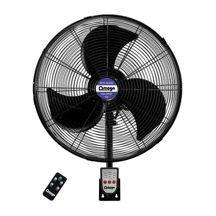 Omega 18" Oscillating High Speed Wall Fan With Remote And Timer 100W - FRISK
