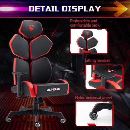 ALINUNU Gaming Chair - Modern Style - Adjustable, Swivel - Leather Furniture Finish - 60 lbs Item Weight, 4 Height Positions