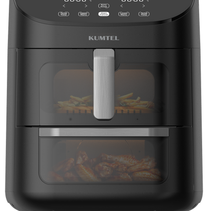 Kumtel Dual Drawers Air Fryer 11L | 1550-1850W, 230°C, 8 Auto Presets