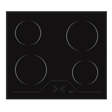 Ceramic Hob 4 Burners | 60cm | Radiant Heat Cooking Zones | Electronic Touch Controls