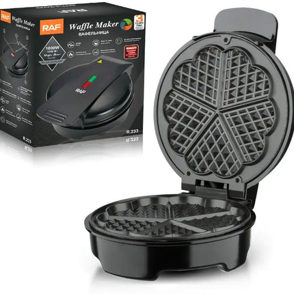 RAF Electric Waffle Maker | 1000W | Strong Power | Stainless Steel | Non-stick Coating | Double-sided Heating Waffle Maker