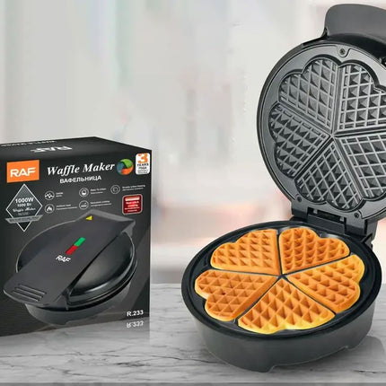 RAF Electric Waffle Maker | 1000W | Strong Power | Stainless Steel | Non-stick Coating | Double-sided Heating Waffle Maker