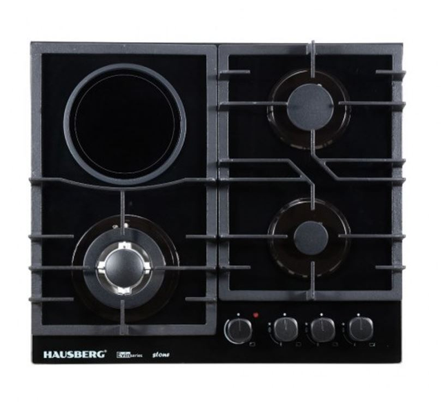 Hausberg Built-In Gas Stove Plus Vitroceramic Hob 3+1 Burners - HB-1538 - Black