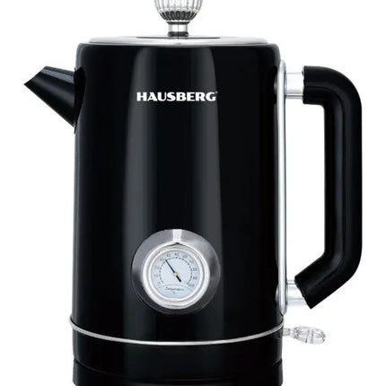 Hausberg Electric Steel Kettle with Temperature Gauge 1.8L - HB-3626NG - Black