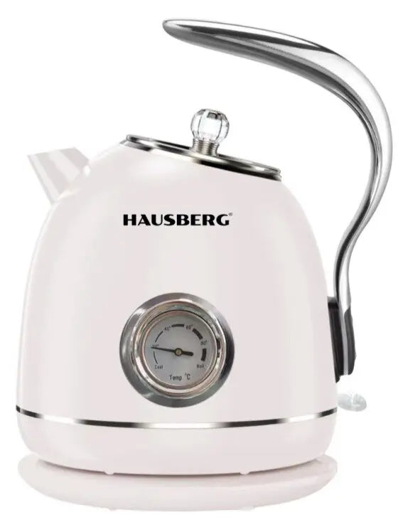Hausberg Electric Steel Kettle with Temperature Gauge 1.8L - HB-3627AB - White