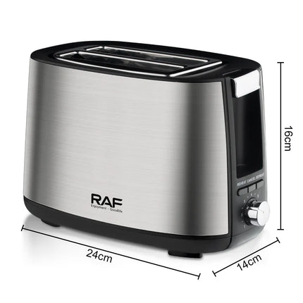 RAF 2 Slice Toaster with 750W Power, Extra-Wide Slots, 7 Browning Settings, High-Lift Function, and Removable Crumb Tray