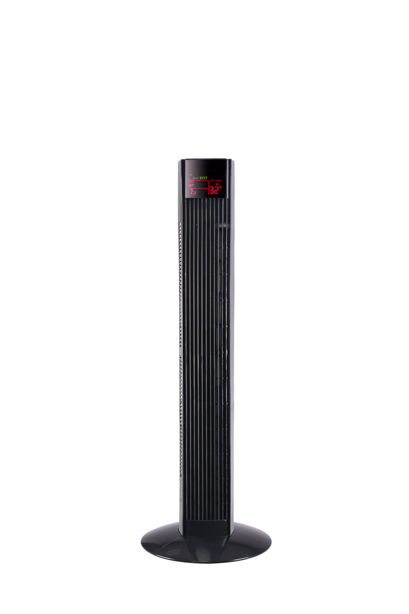 Electric Tower Fan - 220-240V/50Hz Copper Motor, 50W, 90-Degree Swing, Remote Control, ABS Body, 3.5 kgs Total Weight