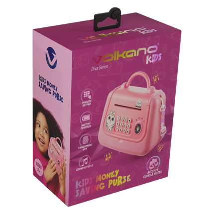 Volkano Kids Purse series Kids Money Saving Vault Handbag - Pink