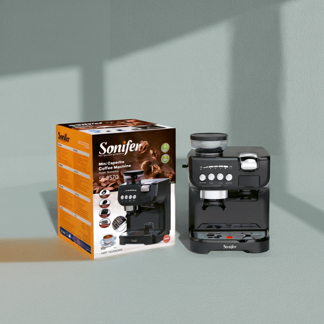 Sonifer  Multifunctional Ground Bean Capsule Coffee Machine | 150g capacity | 2L detachable water tank