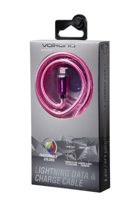 Volkano Fashion series cable Lightning 1.8m - Pink