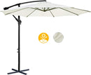 Large 3m White Hexagonal Outdoor Parasol | Umbrella - Durable Iron Frame, 360° Tilt, UV50+ Protection, Easy Crank System for Gardens, Pools, and Patios