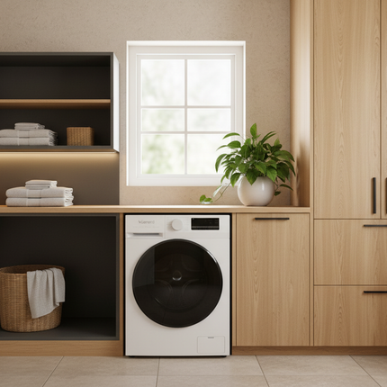 Scandinavian Laundry Room with Your Washing Machine