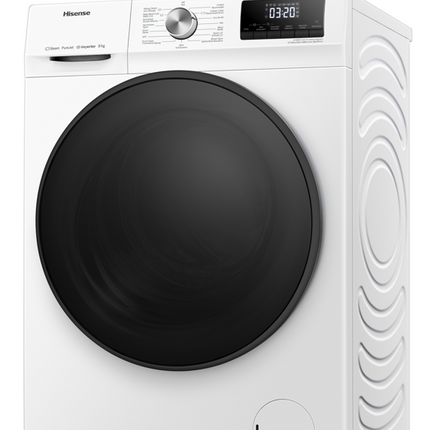 Hisense Washing Machine 8KG | 1400 RPM | Short Program | Total Weight Control | Child Lock | Inverter PowerDrive Motor