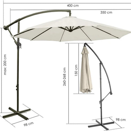 Table and chair set with large hexagonal umbrella | parasol