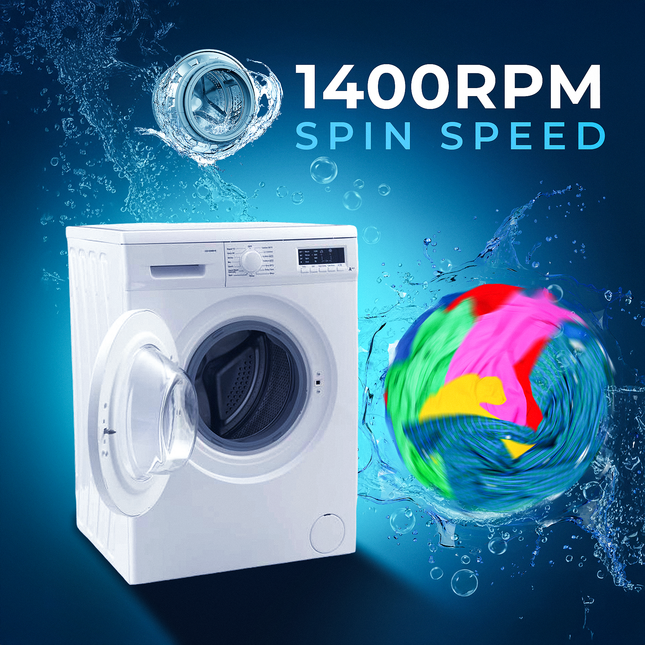 AVG 8kg Washing Machine | 1400RPM Spin | Rapid Wash | Energy Efficient