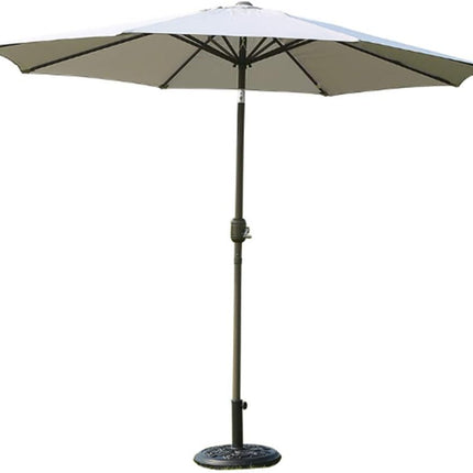 Large Modern Hexagonal Outdoor Parasol | Umbrella | Durable Alloy Steel Frame, UV-Resistant Polyester Canopy in Off White/Khaki, Easy Crank System, Carbon Fiber Outer Material, Ideal for Sun Protection