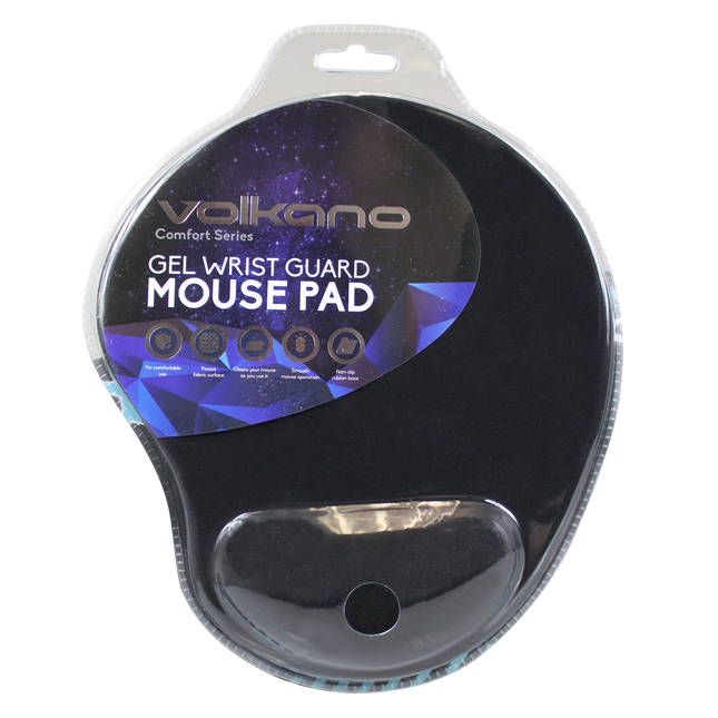 Volkano Comfort series gel wristguard mousepad - black