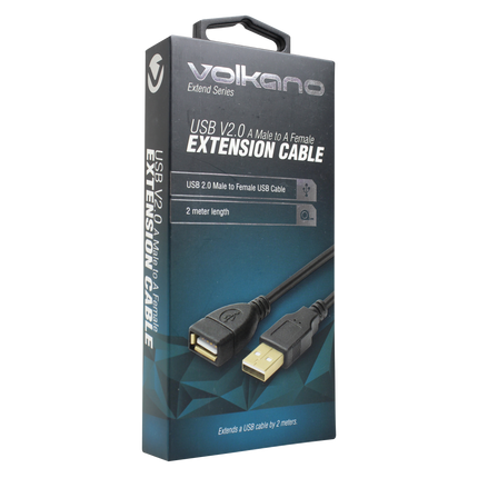 Volkano Extend series USB extension cable, 2 meter - black