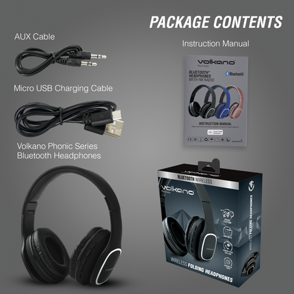 Volkano Phonic Series Bluetooth full size headphones