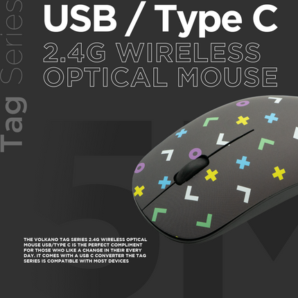 Tag Series 2.4G Wireless Optical MouseUSB/TypeC Geo