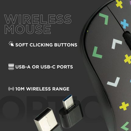 Tag Series 2.4G Wireless Optical MouseUSB/TypeC Geo