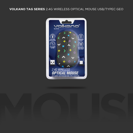 Tag Series 2.4G Wireless Optical MouseUSB/TypeC Geo