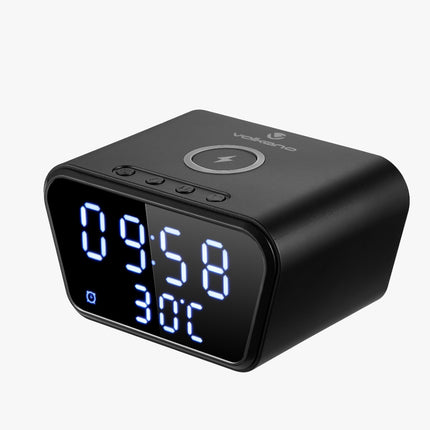 Volkano Awake series Alarm Clock with Wireless Charging - Black