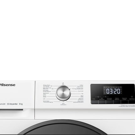 Hisense Washing Machine 8KG | 1400 RPM | Short Program | Total Weight Control | Child Lock | Inverter PowerDrive Motor