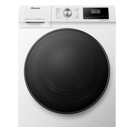 Hisense Washing Machine 8KG | 1400 RPM | Short Program | Total Weight Control | Child Lock | Inverter PowerDrive Motor