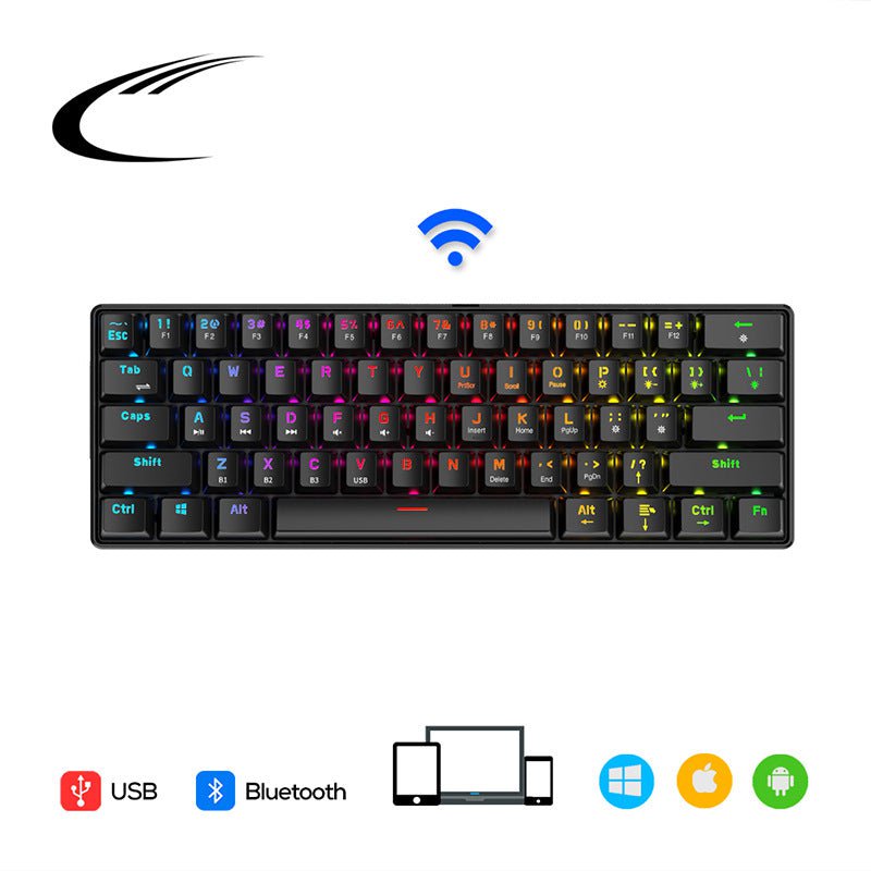 Prochimps Black Mechanical RGB Gaming Keyboard | Wireless | S61