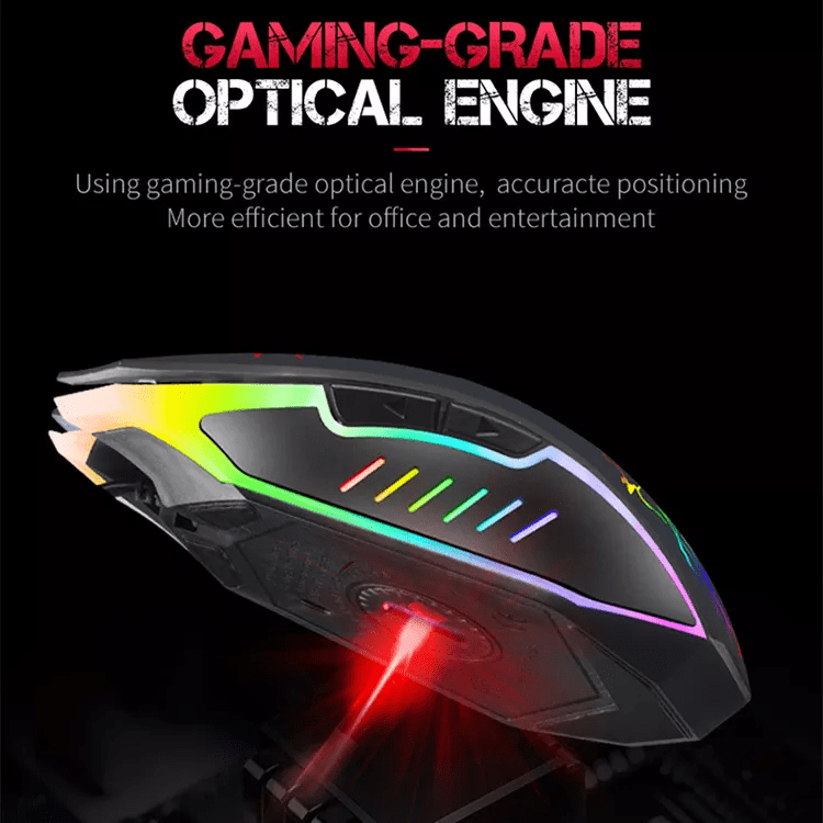 Prochimps black RGB Led Light Mechanical Mouse MM3