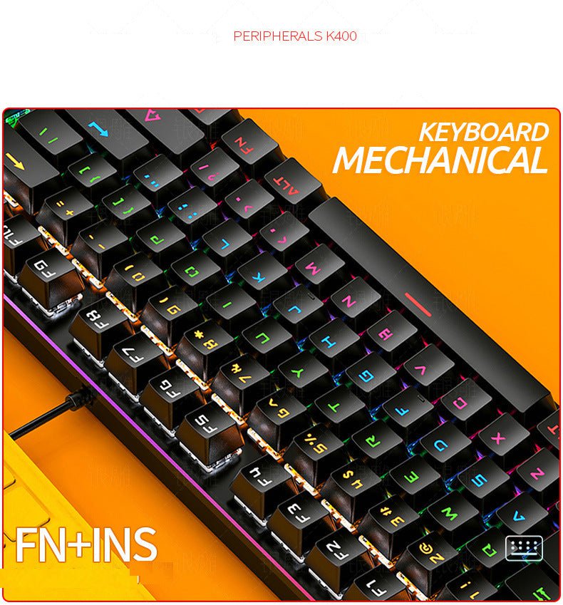 Prochimps Black Wired Mechanical RGB Gaming Keyboard K400